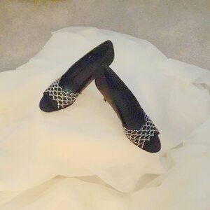 LAURA SCOTT   Evening dress blk shoes  sz 8.5